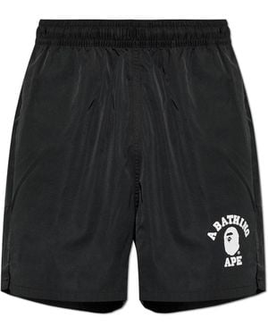 A Bathing Ape Shorts With Logo - Black
