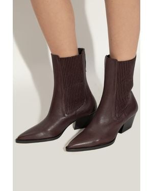 IRO Leather Heeled Ankle Boots 'Mazola Fit Lv' - Brown