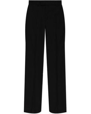 Versace Wool Pleated Trousers - Black