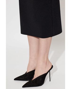 Paris Texas 'Lidia' Heeled Mules - Black