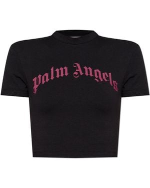 Palm Angels T-Shirt With Logo - Black