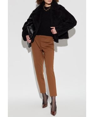 Max Mara Fur Coat Oggeri in Black | Lyst