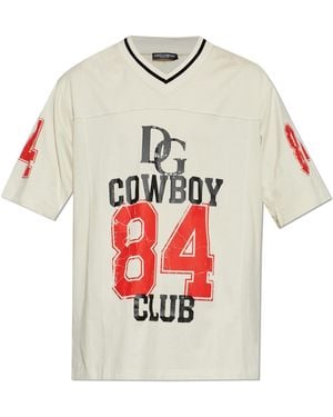 Dolce & Gabbana T-Shirt With Logo - Grey