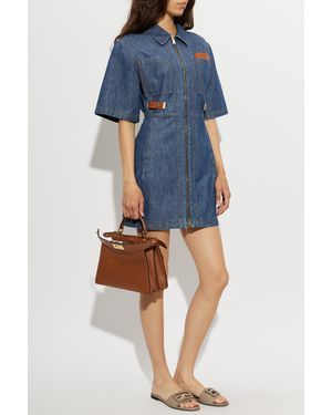 Fendi Short Dress With Pockets - Blue