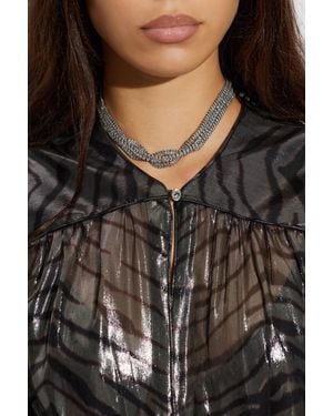 Isabel Marant Choker With Shimmering Crystals - Gray