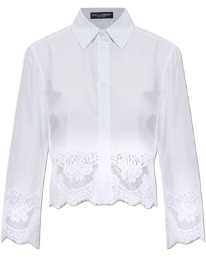 Dolce & Gabbana Shirt With Lace Detailing - White