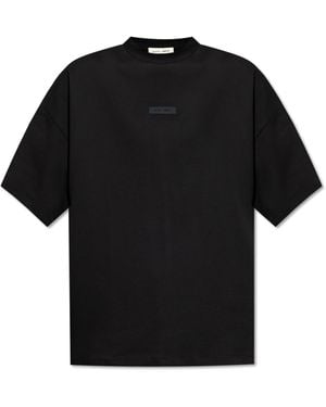 Fear Of God T-Shirt With Logo Patch - Black