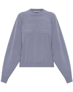 Alexander Wang Sweater With Embossed Logo - Purple