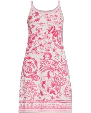 Versace Dress With 'Barocco' Pattern - Pink