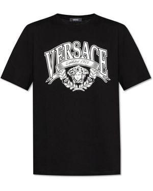 Versace T-Shirt With Print - Black