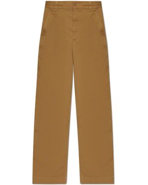 Moncler Trousers With Logo - Natural