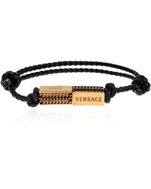 Versace Adjustable Logo Bracelet - Black
