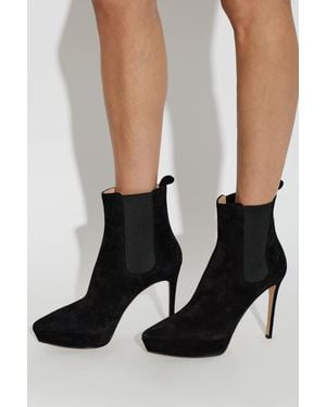 Gianvito Rossi Suede Platform Ankle Boots - Black
