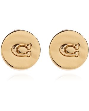 COACH Brass Earrings - Natural