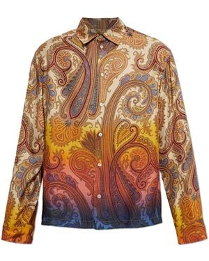 Etro Silk Long-Sleeve Shirt - Brown