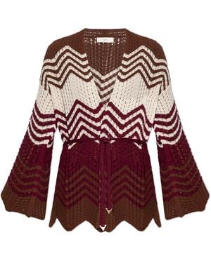 Akep Cardigan With Lurex Thread - Red