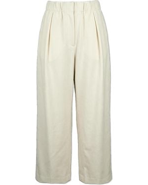 Jil Sander Wool Wide-Leg Trousers - White