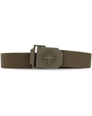 Stone Island Belt With Logo - Green
