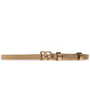 Dolce & Gabbana Leather Belt - Metallic