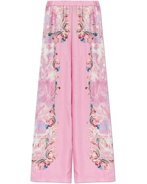 Versace Jeans Couture Loose-Fit Satin Trousers - Pink