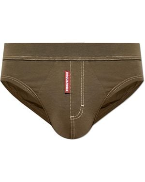 DSquared² Cotton Briefs With Logo - Brown