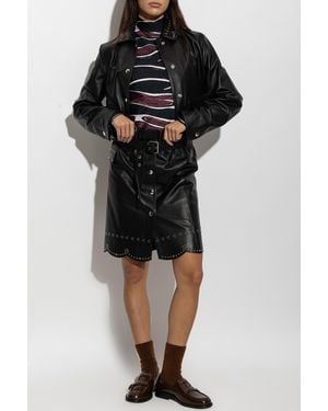 Marni Leather Jacket With Collar - Black