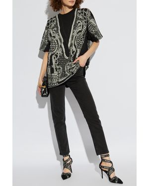 Balmain Oversize T-Shirt With Print - Black