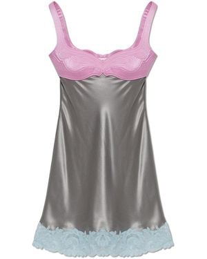 Versace Silk Slip Dress - Purple