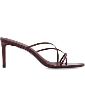Black Suede Studio Heeled Mules "Carla" - White