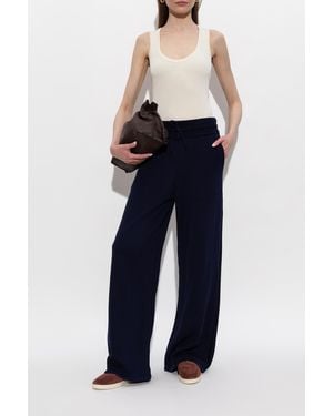 KENZO Cotton Pants With Straight-Leg Cut - Blue