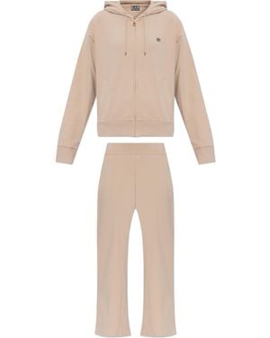 EA7 Tracksuit Set: Sweatshirt And Pants From The `sustainability` Collection, - Natural