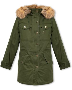 MICHAEL Michael Kors Jacket With Faux-Fur Hood - Green