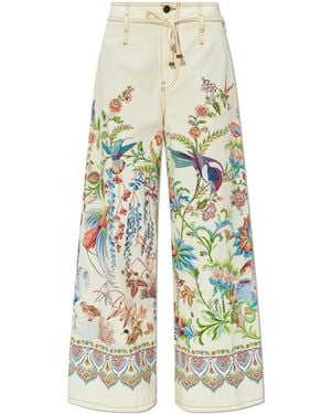 Etro Trousers With A Botanical Motif - White