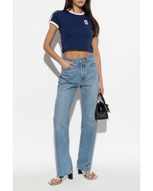 Marc Jacobs T-Shirt With Embroidered Logo - Blue