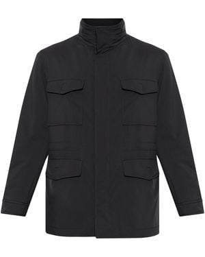 Brioni Jacket With Stand-Up Collar - Black