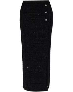 Alessandra Rich Skirt With A Slit - Black
