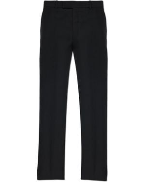 McQueen Wool Pleated Pants - Black