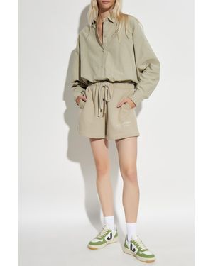 Fear Of God Shorts With Printed Logo, - Natural