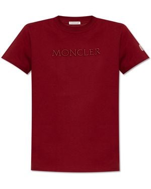 Moncler T-Shirt With Logo - Red