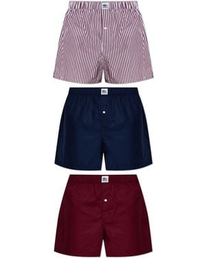 Lacoste Three-Pack Of Cotton Boxer Shorts - Red