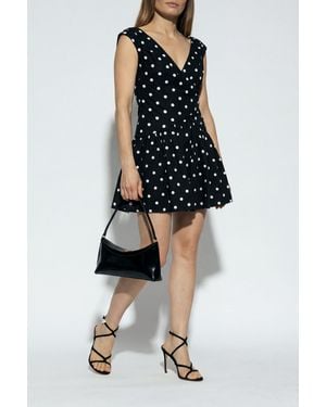 Self-Portrait Short Polka Dot Dress - Black