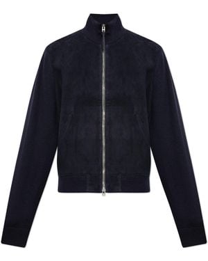 Tom Ford Cardigan Made Of Combined Fabrics - Blue