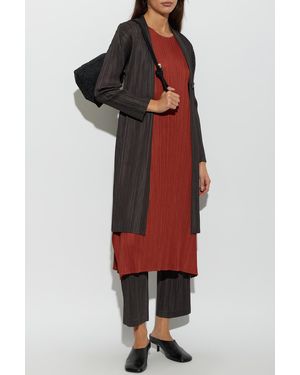 Pleats Please Issey Miyake Pleated Coat - Red