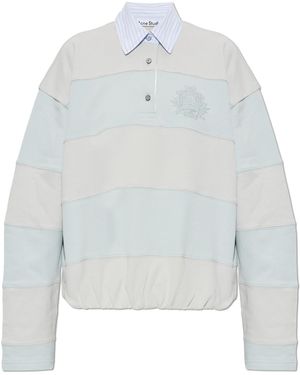 Acne Studios Long Sleeve Polo - White