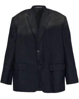 Balenciaga Oversized Wool Blazer - Blue