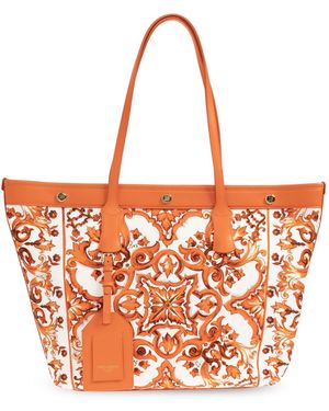 Dolce & Gabbana 'Atene' Bag With 'Majolica' Print - Orange