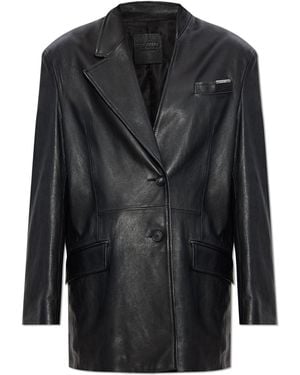 The Attico Leather Jacket - Black