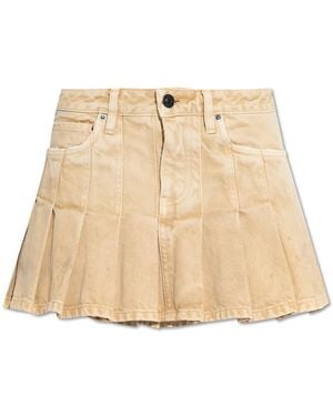 Balenciaga Denim Skirt With Darts - Natural