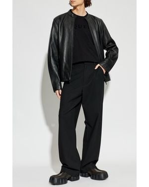 DIESEL Leather Jacket 'L-Tad-Wrd' - Black