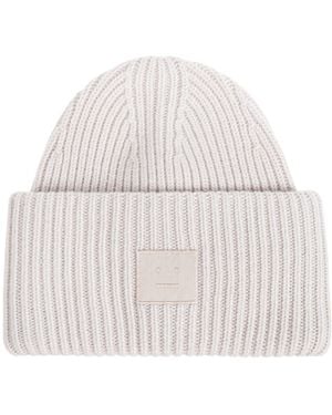 Acne Studios Wool Beanie With Logo - White